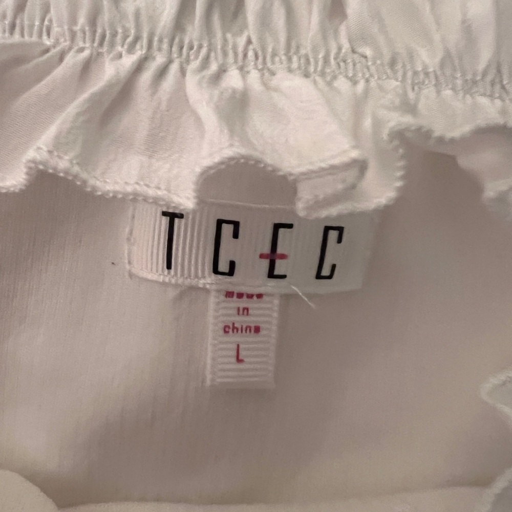 TCEC White Ruffled Off-Shoulder Bodysuit - Picture 3 of 4